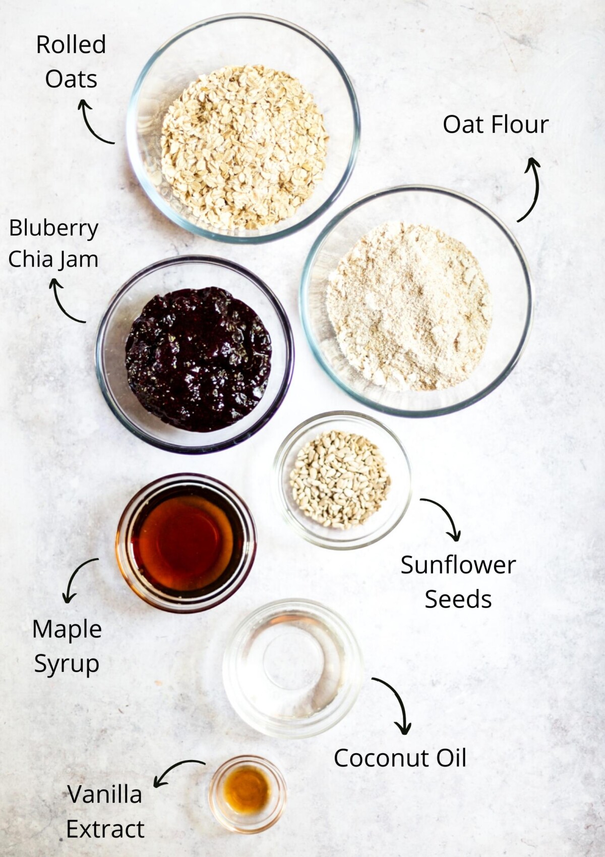 Blueberry crumble bar ingredients